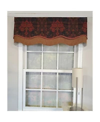 Rlf Home 3" Rod Pocket High Quality Fabric Espadas Glory Valance for Windows 50" x 16" Burgundy