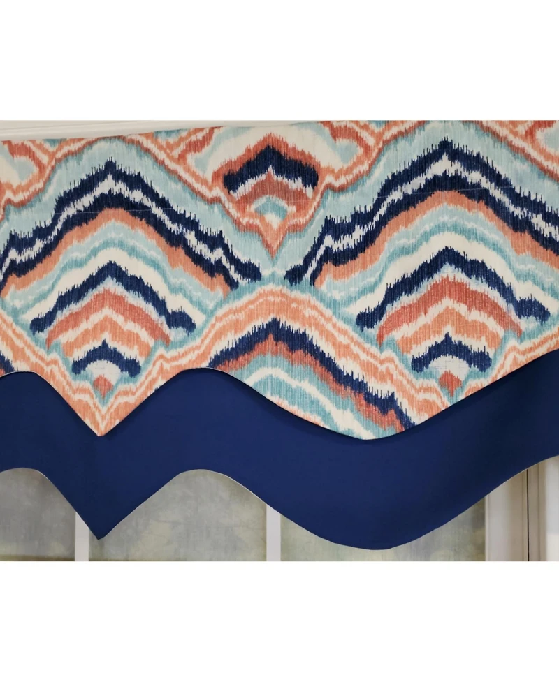 Rlf Home 3" Rod Pocket High Quality Fabric Frequency D-Regal Valance for Windows 50" x 17" Navy