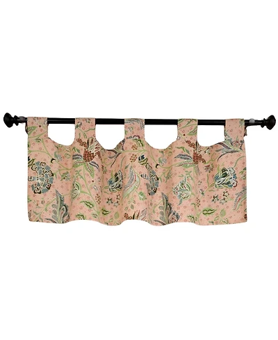 Rlf Home 4" Top Tab High Quality Fabric Every Tab Valance for Windows 50" x 16" Rose