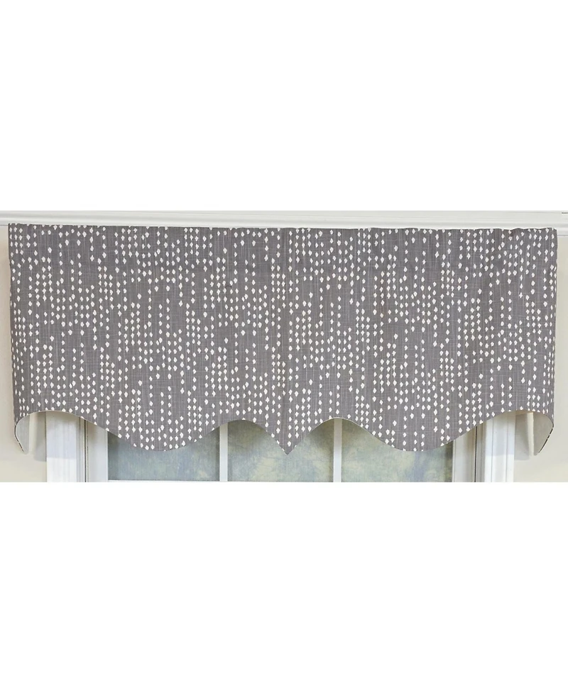 Rlf Home 100% Cotton Rainfall Regal With Poly/Cotton Ivory lining Rod Pocket Valance 50" x 16" Gray