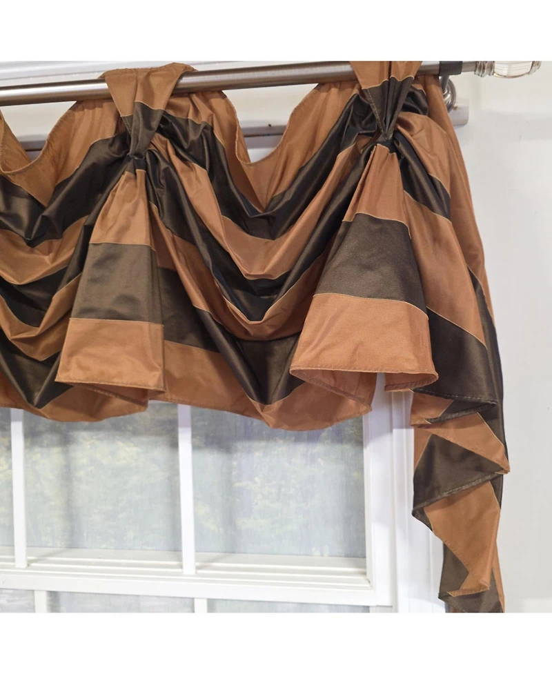 Rlf Home 100% PolyesterPascal 3-s Victory Swag Unlined Windows Tab Top Valance 60" x 25" Brown