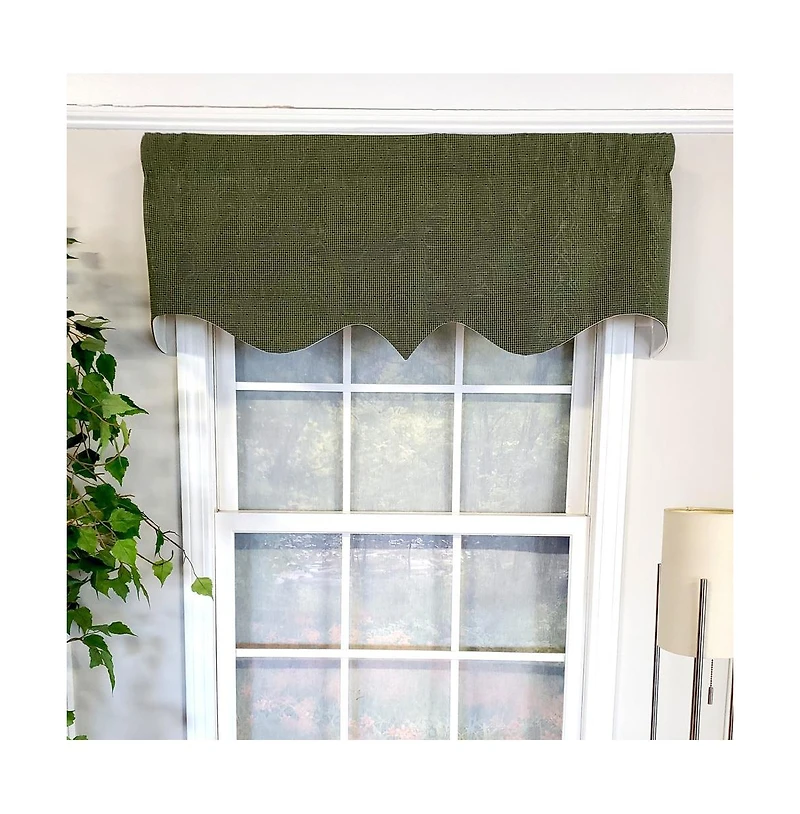 Rlf Home Sprinkle Regal 3" Rod Pocket Lining Luxurious and Elegant Window Treatment Valance 50" x 17" Hunter
