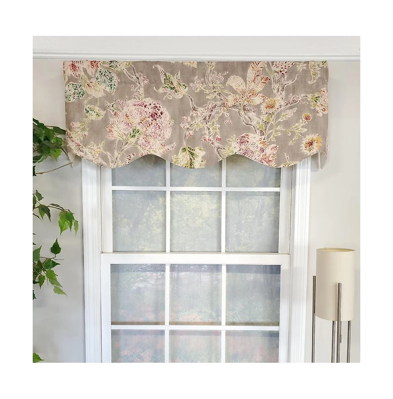 Rlf Home Monte Cristo Provance 3" Rod Pocket Lining Luxurious and Elegant Window Treatment Valance 50" x 15" Gray