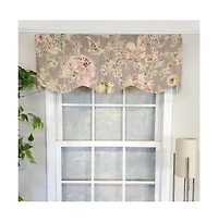 Rlf Home Monte Cristo Provance 3" Rod Pocket Lining Luxurious and Elegant Window Treatment Valance 50" x 15" Gray
