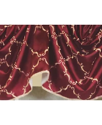 Rlf Home 3" Rod Pocket High Quality Fabric Summit Diamond 2-Scoop Empire Valance With Trim for Windows 40" x 25" Wine