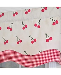 Rlf Home 100% Cotton Cherry Dance Glory Fully lined Windows Rod Pocket Valance 50" x 16" Red