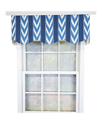 Rlf Home 100% Cotton Sonar Provance Fully lined Windows Rod Pocket Valance 50" x 15" Blue