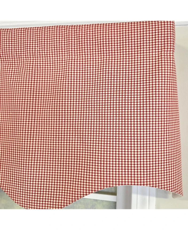 Rlf Home 100% Cotton Gingham Regal With Poly/Cotton Ivory lining Rod Pocket Valance 50" x 16" Red