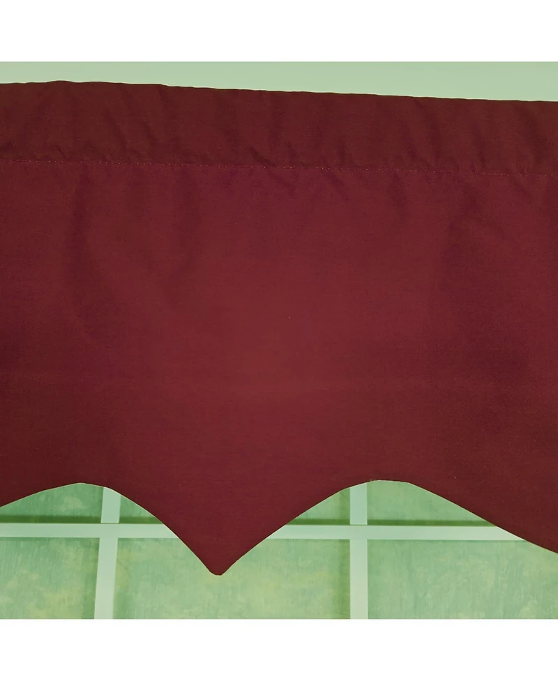 Rlf Home 100% Cotton Twill Regal Fully lined Windows Rod Pocket Valance 50" x 17" Red