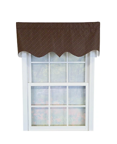 Rlf Home 100% Cotton Metz Regal Fully lined Windows Rod Pocket Valance 50" x 17" Brown