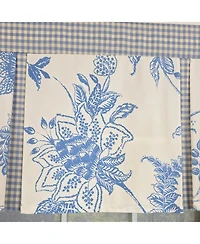 Rlf Home 100% Cotton Natalia Pleated Unlined Windows Rod Pocket Valance 50" x 17" Blue