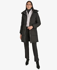 Calvin Klein Women's Hooded Stand Collar Puffer Coat