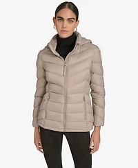 Calvin Klein Women's Short Faux Fur Collar Puffer Jacket