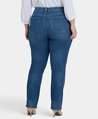 Nydj Plus Marilyn Straight Front Patch Pockets Jeans