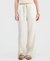 Juniors' Cotton Gauze Drawstring Beach Pants