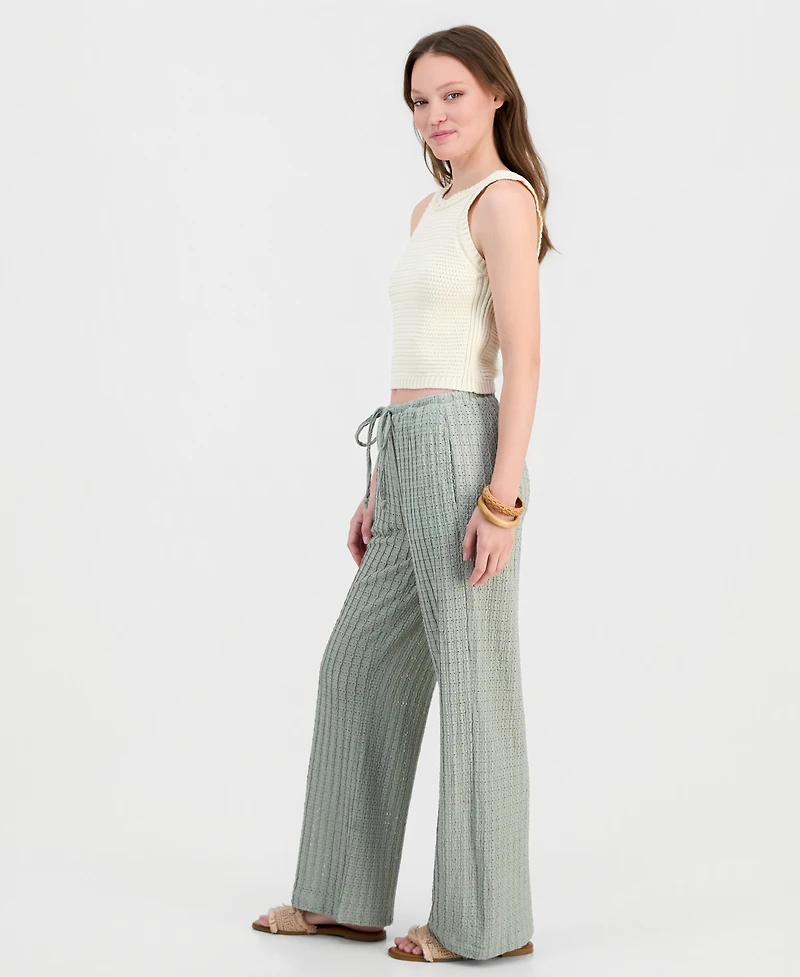Indigo Rein Juniors' Textured Drawstring Beach Pants
