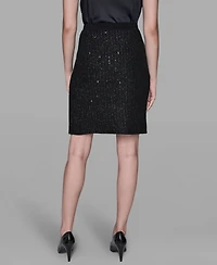 Karl Lagerfeld Paris Women's Sequined Knit Short Skirt