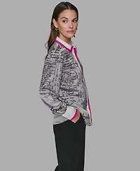 Karl Lagerfeld Paris Women's Script Blouse Top