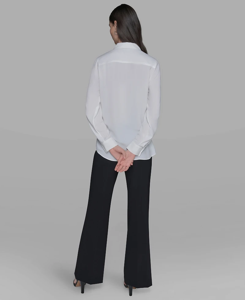 Karl Lagerfeld Paris Women's Portrait Button Down Top