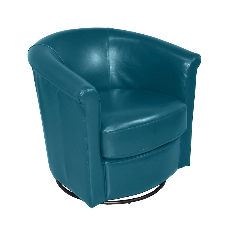 Porter Designs Marvel Contemporary Leather-Look Swivel Accent Chair