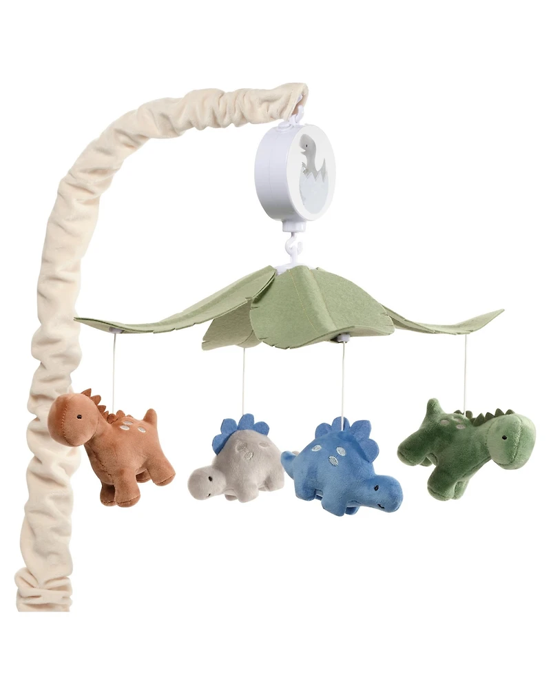 Lambs & Ivy Dino-Might Multicolor Dinosaur Musical Baby Crib Mobile Soother Toy