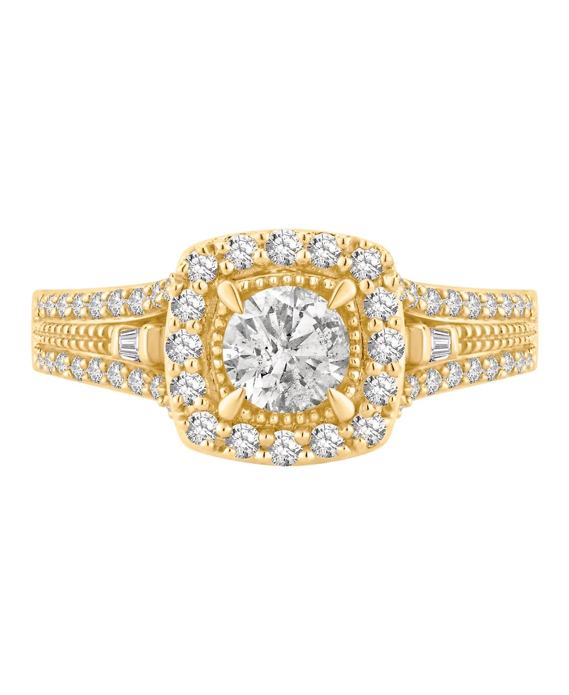 Macy's Diamond Halo Engagement Ring (7/8 ct. t.w.) in 14K Yellow Gold