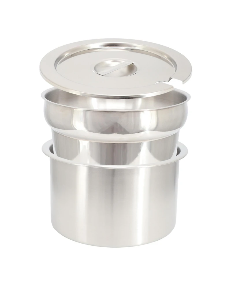 MegaChef 7.4 Quart Round Stainless Steel Soup Professional Chafing Dish/Food Warmer/Buffet Server Serving Trays