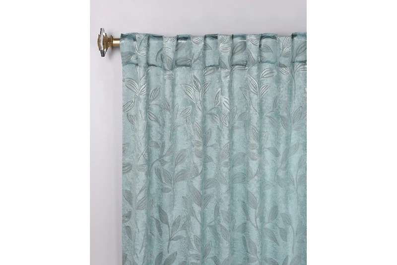 Superior Leaves Modern Bohemian Back Tab Blackout Curtain Set