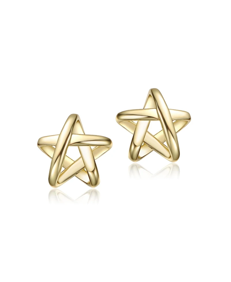 Kids 14K Gold Plated Star Knot Stud Earrings