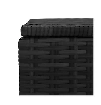 vidaXL Patio Storage Box Black 59"x19.7"x23.6" Poly Rattan
