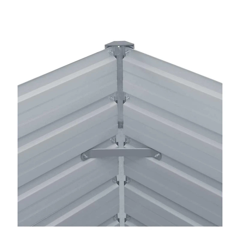 Garden Raised Bed Galvanized Steel 94.5"x15.7"x17.7" Gray
