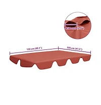 vidaXL Replacement Canopy for Garden Swing Terracotta 59.1"/51.2"x41.3"/27.6"