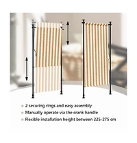 Outdoor Roller Blind Orange and White 47.2"x106.3" Fabric&Steel