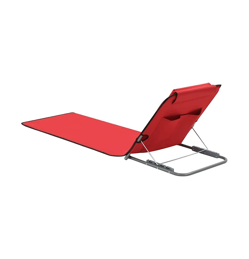 vidaXL Folding Beach Mats 2 pcs Steel and Fabric Red