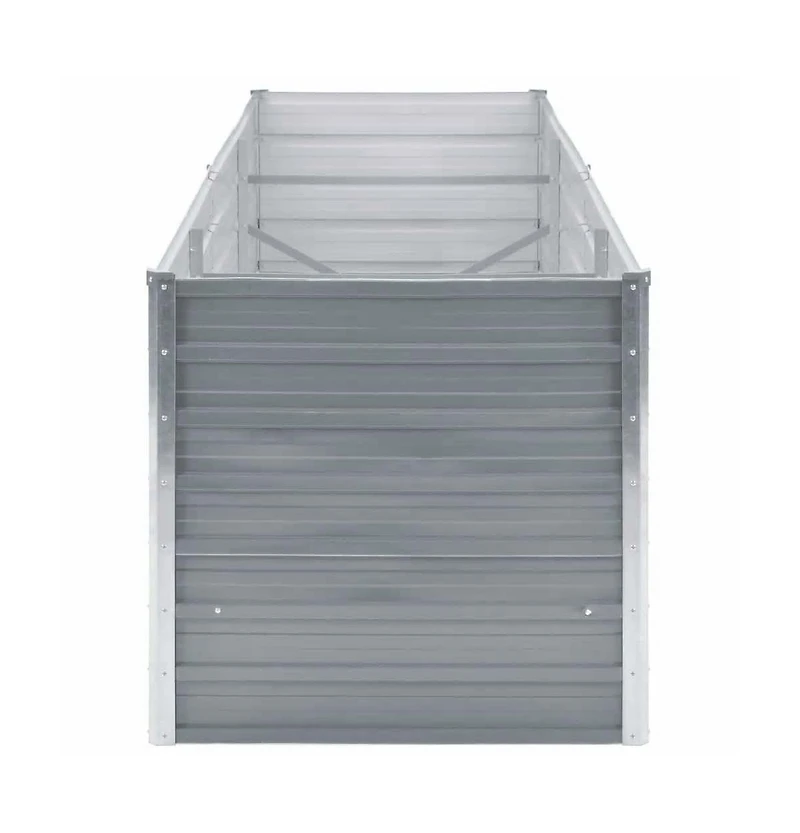 Garden Raised Bed Galvanized Steel 94.5"x31.5"x31.3" Gray