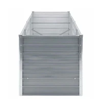 Garden Raised Bed Galvanized Steel 94.5"x31.5"x31.3" Gray