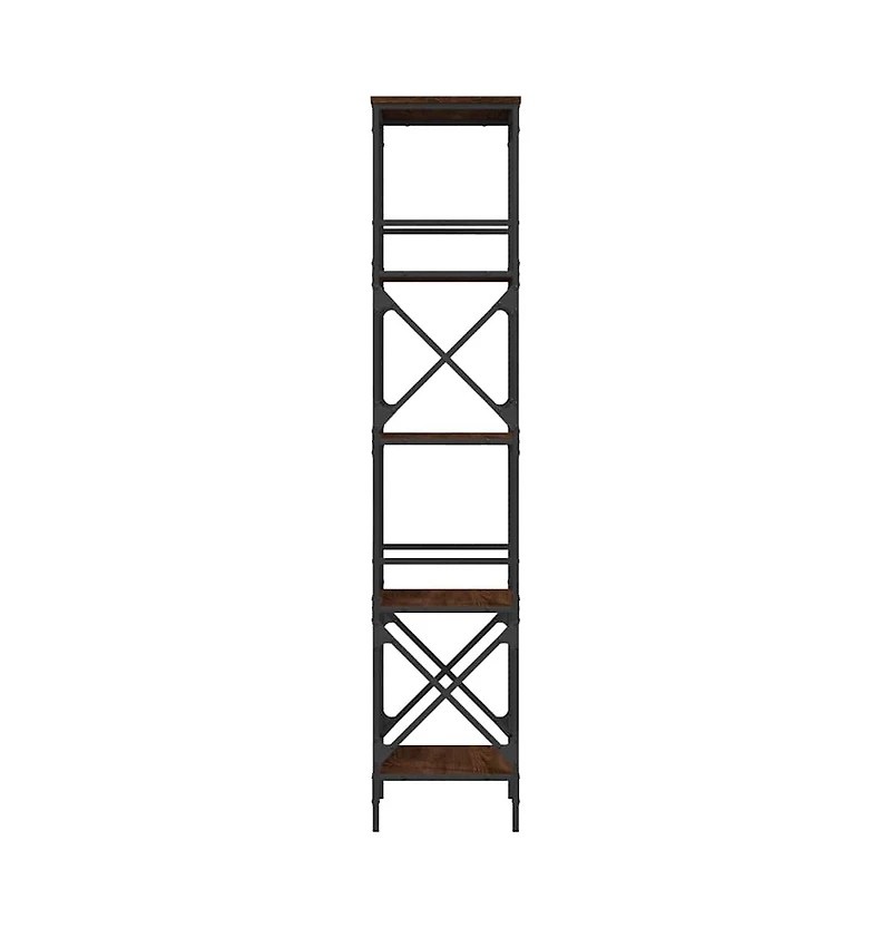Bookcase 5-Tier Brown Oak 23.2"x13.8"x67.3" Engineered Wood