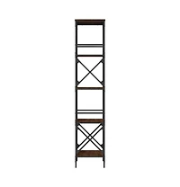 Bookcase 5-Tier Brown Oak 23.2"x13.8"x67.3" Engineered Wood