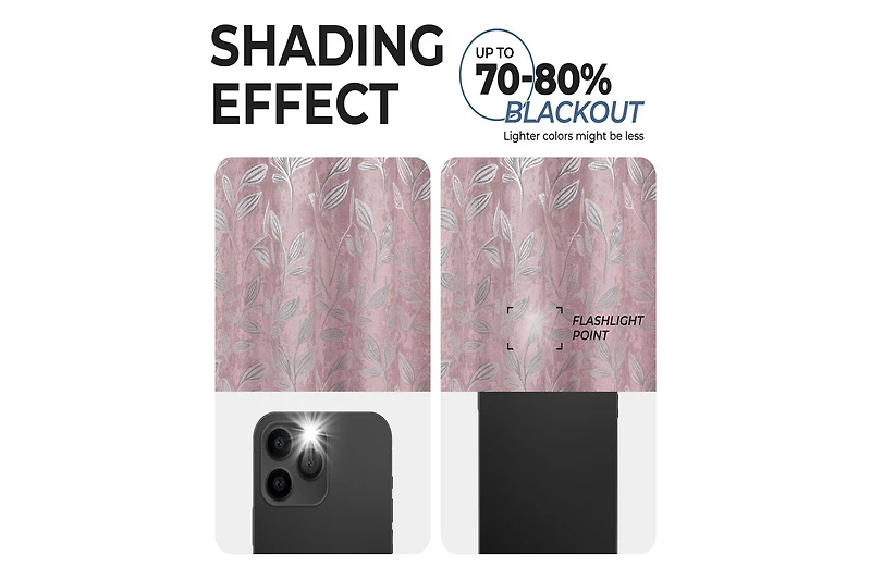 Superior Solid Machine Washable Room Darkening Blackout Curtains with Back Tabs, Set of 2