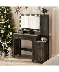 Vlsrka Vanity Desk with Mirror and Light