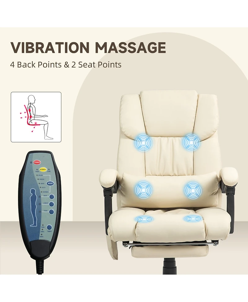 Vinsetto Massage Office Chair, Chair with 6 Vibration Points