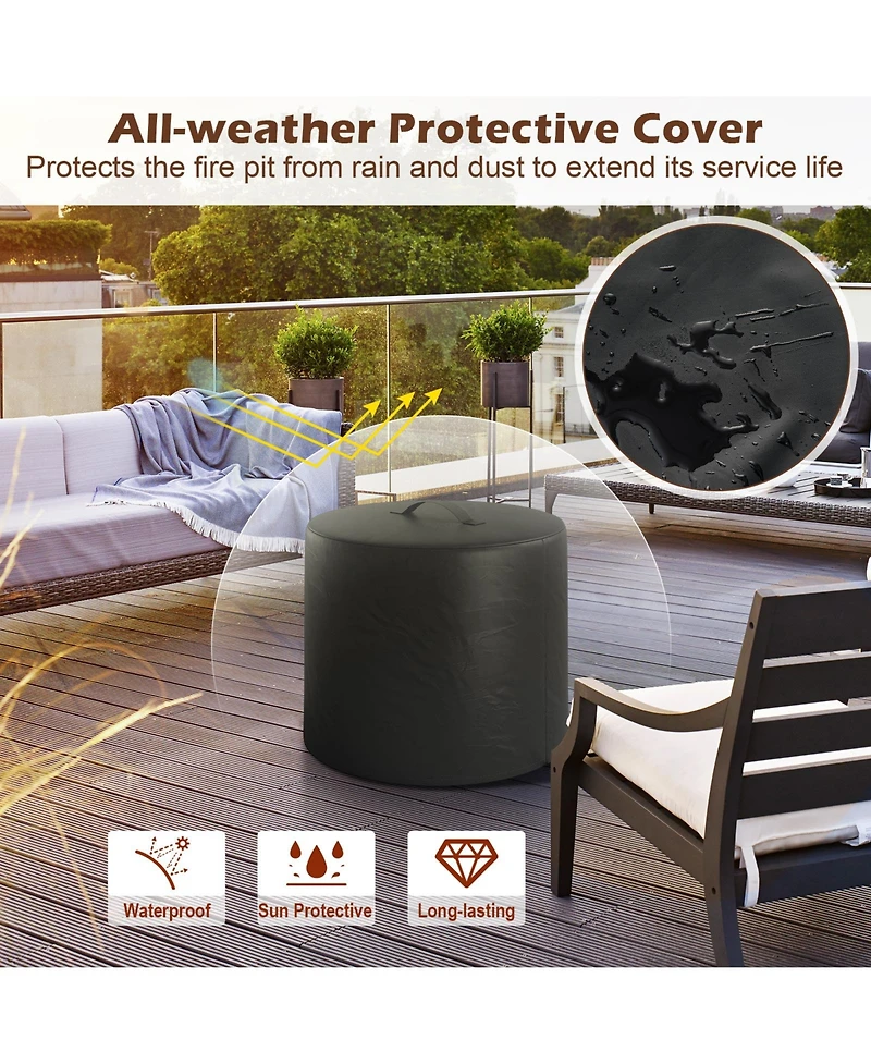 Mecale Smokeless Stainless Steel Fire Pit with Ash Pan For Yard Camping