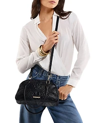 Brahmin Angie Croc-Embossed Leather Satchel Bag