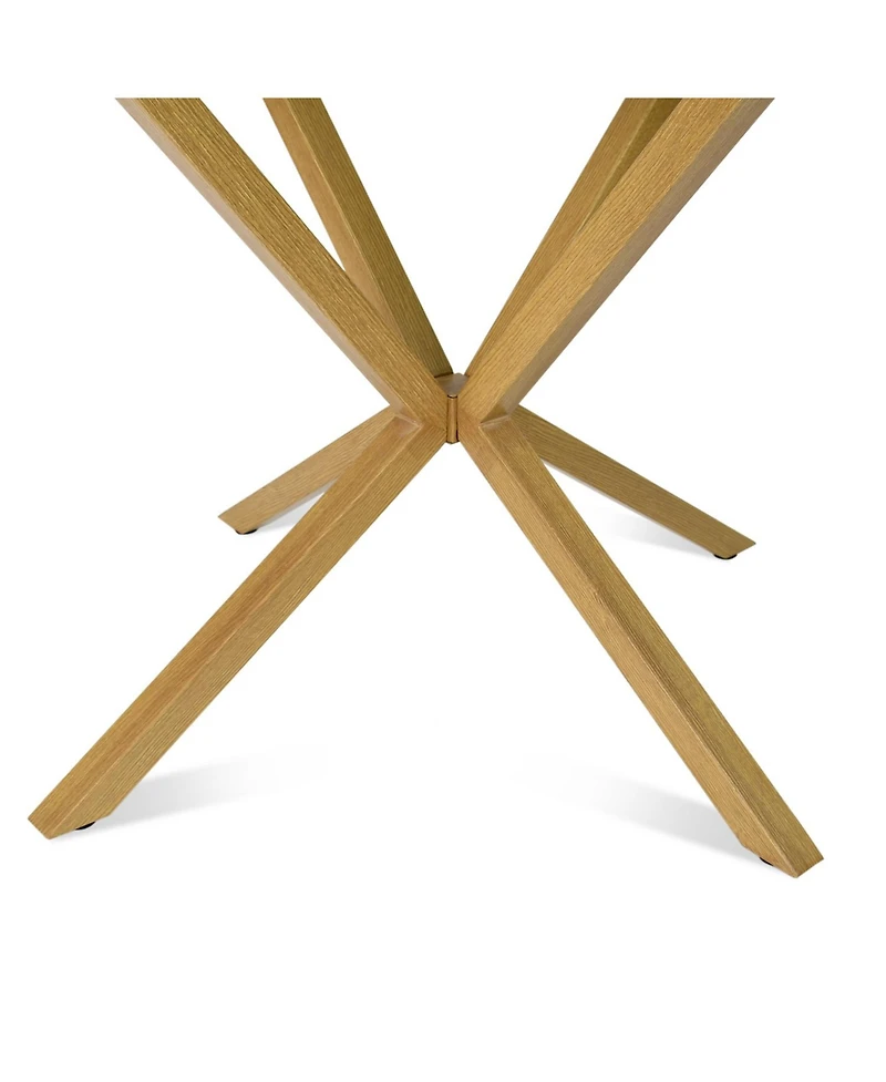 Maison Boucle 5-Piece Oak Finish Modern Round Glass Dining Set