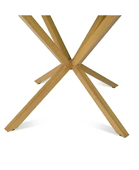 Maison Boucle 5-Piece Oak Finish Modern Round Glass Dining Set