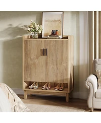 Tribesigns Shoe Cabinet with Doors, 20-Pair Entryway Shoe Storage Cabinet, Farmhouse Shoe Organizer