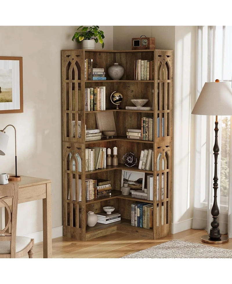 Tribesigns 6-tier Kitchen Pantry, 75.2" Tall Corner Shelf L-shaped Shelf, Large Corner Shelf Unit