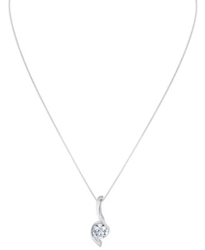 Sirena Lab Grown Diamond Signature Pendant Necklace 1 2 Ct. T.W. In 14k White Or Yellow Gold
