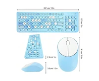 risokeys Wireless Keyboard And Mouse Combo - 2.4GHz -Blue Colorful.