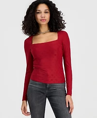 Guess Women's Elleona Jacquard Square-Neck Top